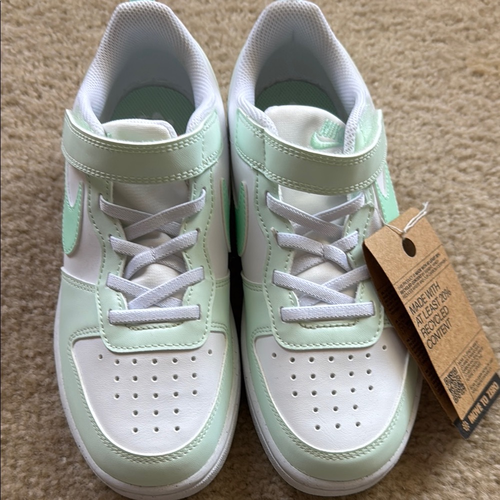 Nike kids Green and White Retro-Inspired Sneakers